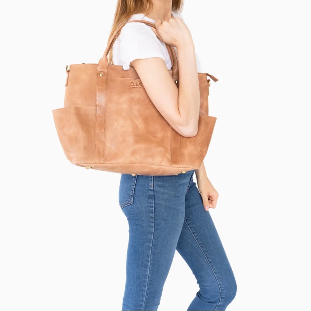Elevate leather tote bag & backpack